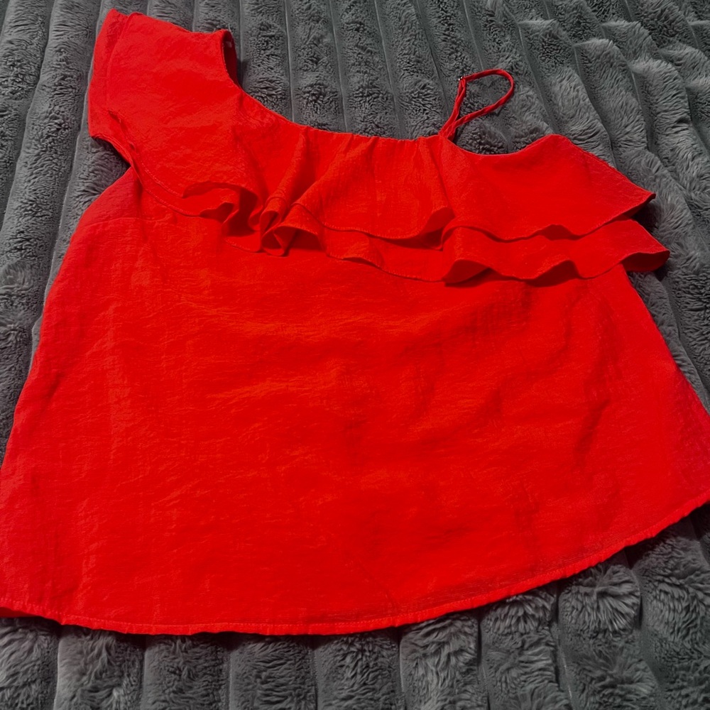 Red Ruffle Off-Shoulder Top